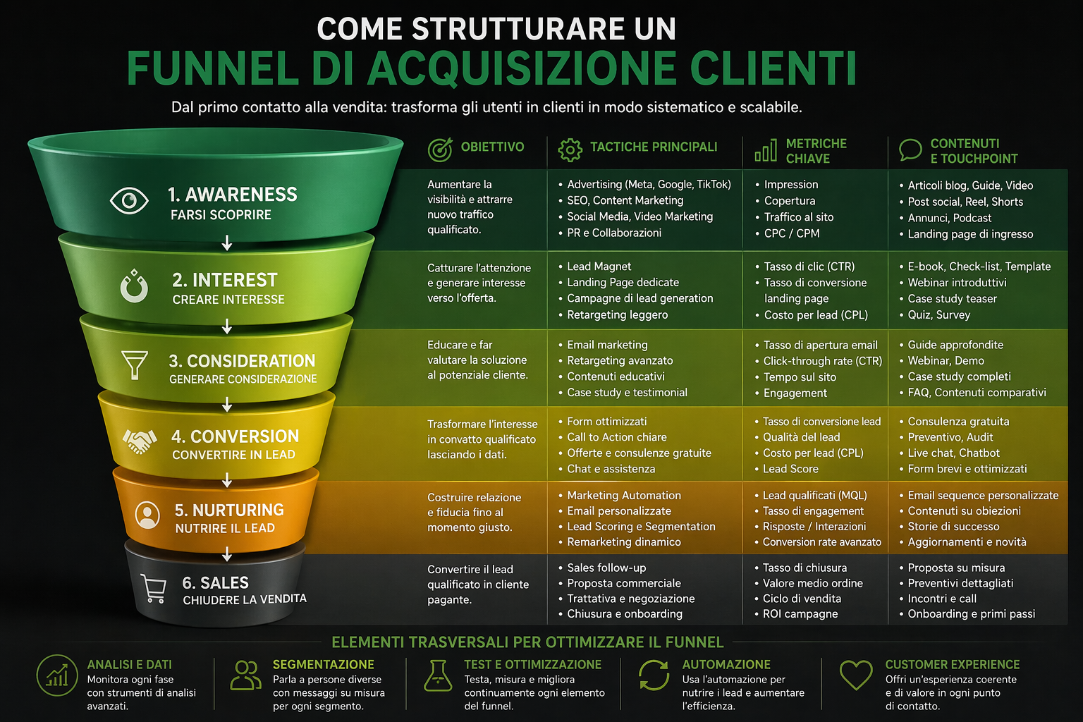 Come strutturare funnel acquisizione clienti