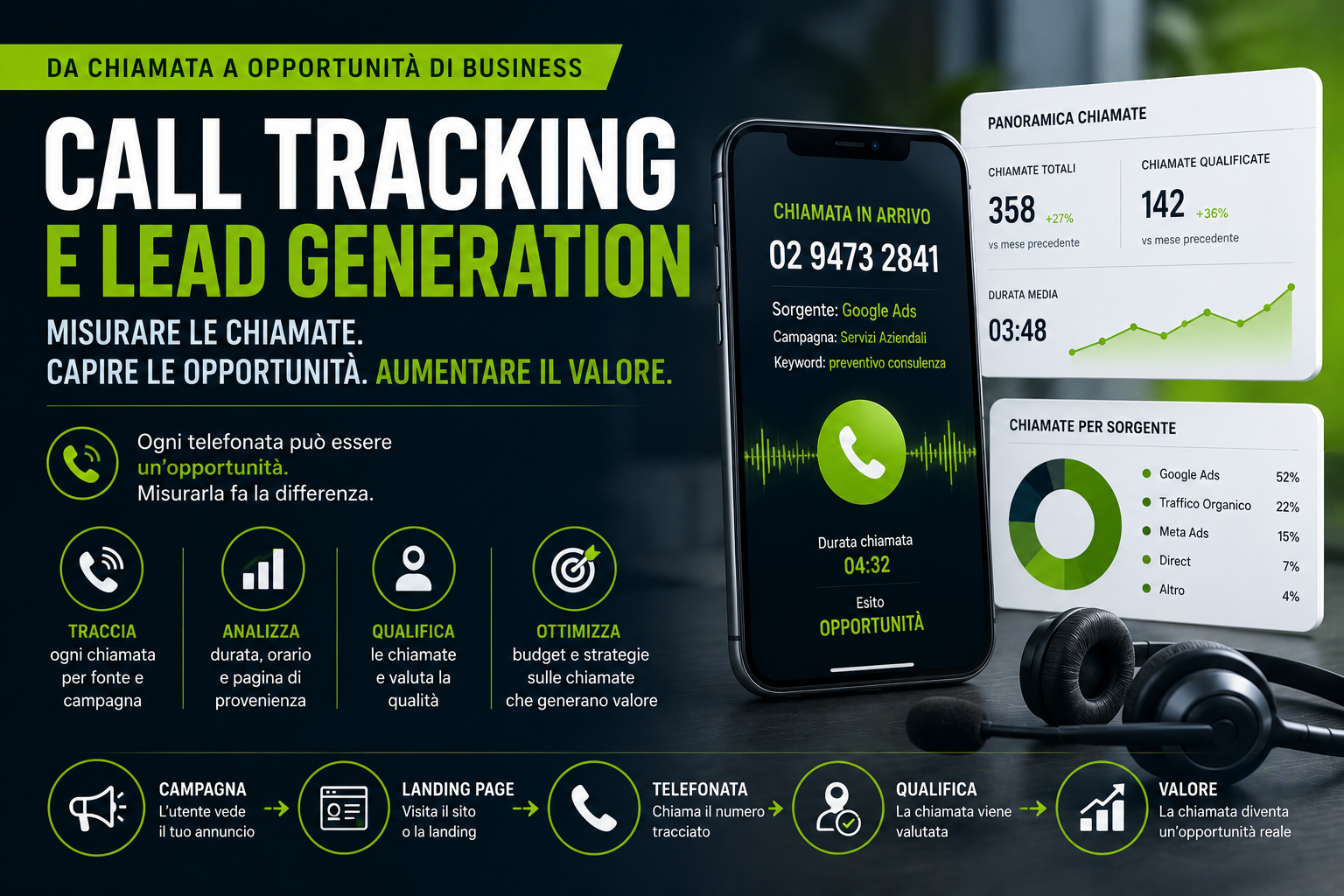 Call tracking per lead generation: come misurare telefonate, qualità e vendite generate dalle campagne
