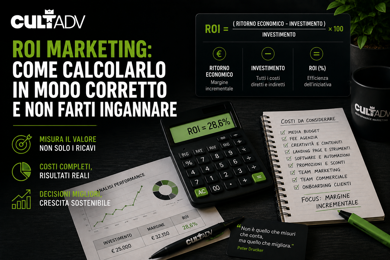 Formula ROI: come calcolare il ritorno dell’investimento marketing senza leggere male i numeri