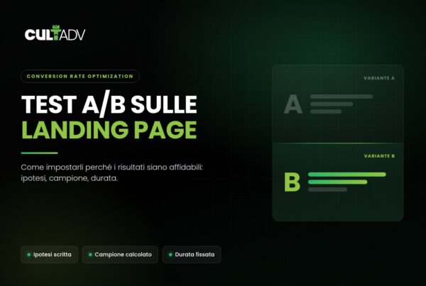 test a b sulle landing page